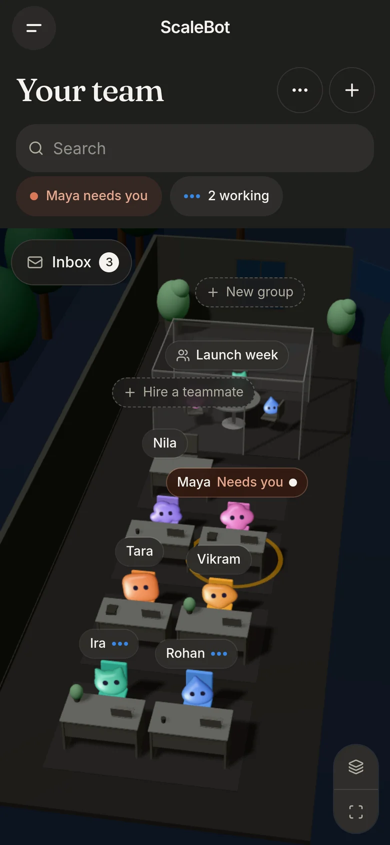 The ScaleBot office on a phone.