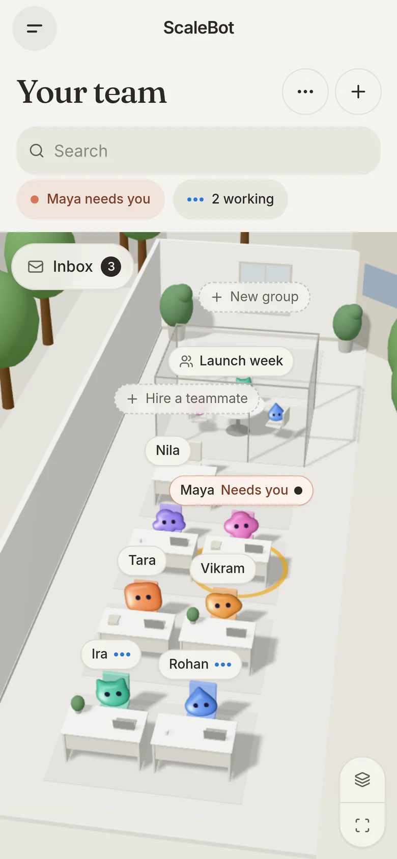 The ScaleBot office on a phone.